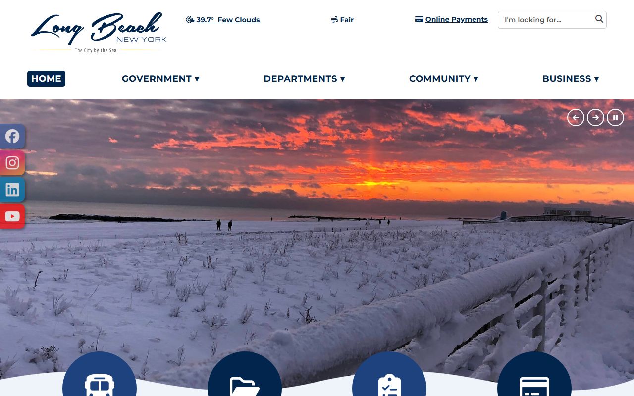 Long Beach city government website showing public services and record access information