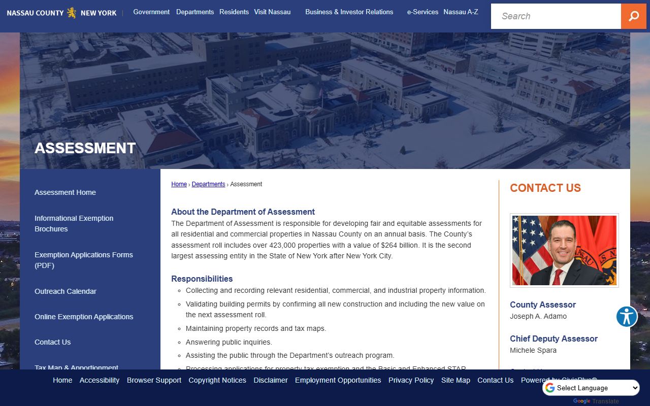 Nassau County Department of Assessment for property records