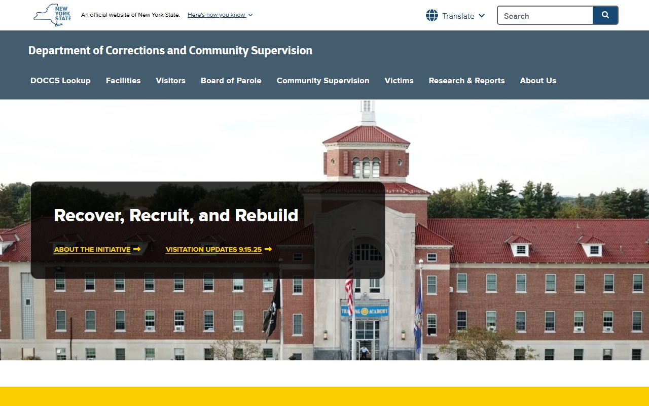 New York DOCCS inmate lookup tool for the residents directory