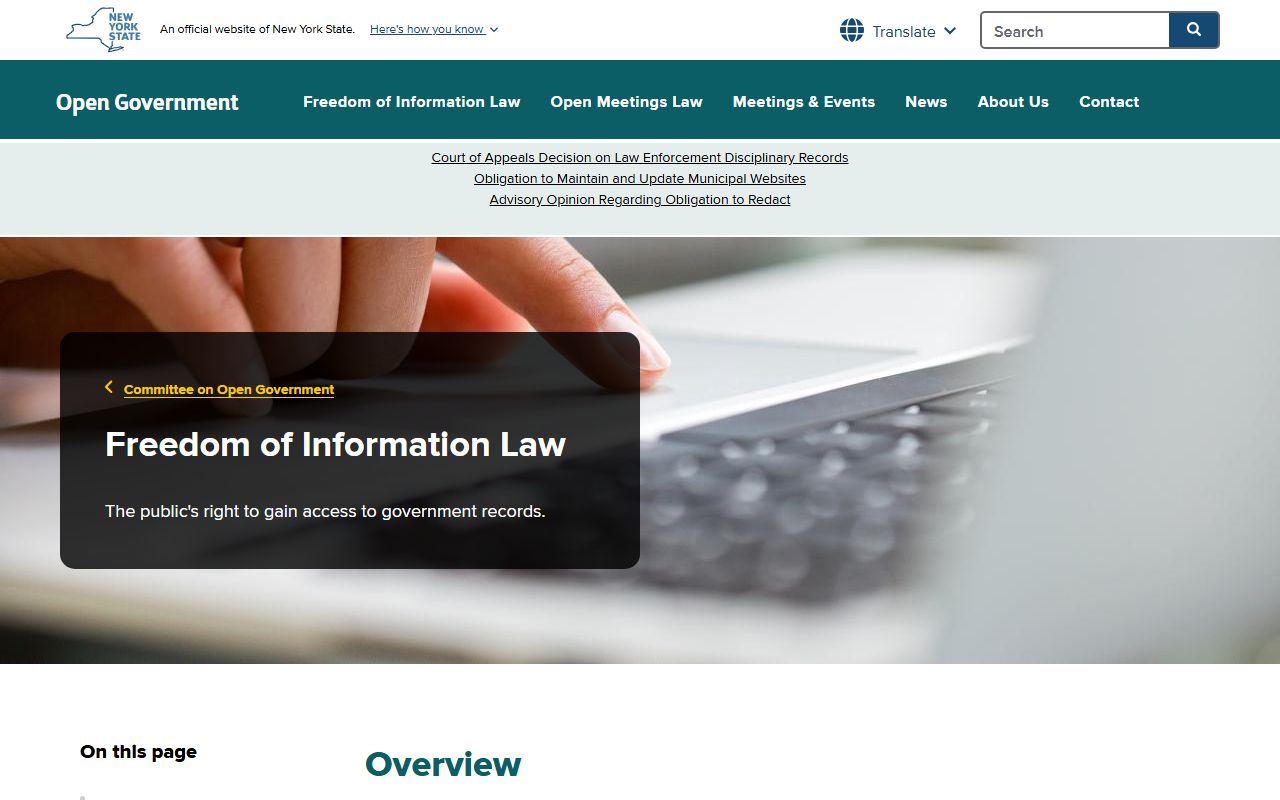 New York FOIL information page for the Bronx County residents directory